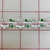 Non-Metallic Trim - 1/2-inch Flower White Green and Peach